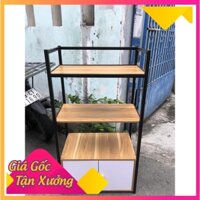 [Decor] Kệ Để Đồ Nhà Bếp 4 Tầng Bằng Gỗ Có Cánh Cửa Thiết Kế Sang Trọng