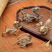 Decor Mini, Tượng Nhỏ Tứ Đại Thánh Thú Bằng Đồng Thau, Thanh Long, Bạch Hổ, Chu Tước, Huyền Vũ - Đồ Đồng Thuận Tâm