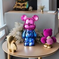 Decor nhà cửa tượng gấu bearick [Sứ cao cấp mạ tĩnh điện size 28 36 cm]