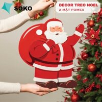 Decor NOEL treo cửa, trang trí tường chất liệu fomex, đèn trang trí, decal, bảng treo, dán tường