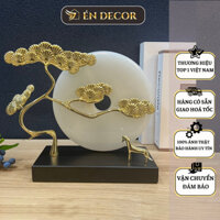 Decor Phòng Khách Hiện Đại Đĩa Ngọc Phong Thủy Cây Thông Vàng ÉN DECOR Trang Trí Nhà Cửa Phòng Làm Việc