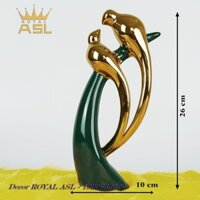 DECOR SỨ ĐÔI CHIM UYÊN ƯƠNG - MÀU XANH CỔ VỊT-DC18