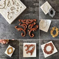 Decorating Gumpaste European Chocolate Silicone Mould Fondant Cake Mold Border Embossing Antique Mirror Frame