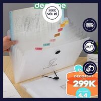 Decorme File đựng tài liệu, bìa kẹp nhiều ngăn khổ A4 phụ kiện văn phòng phẩm Lucky PD3243