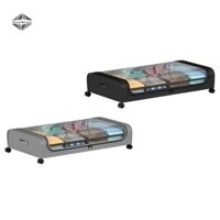 Deeptbhand  Lưu trữ dưới giường có bánh xe dưới giường Hộp đựng đồ bằng kim loại lớn có thể gập lại Tiết kiệm không gian dưới ngăn kéo giường Bảo quản giày đẹp
