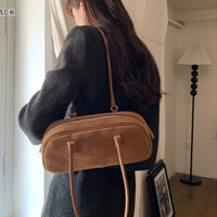 Deere JACK Túi đeo nách một vai nữ phiên bản Hàn Quốc ins túi baguette da lộn màu nâu cổ điển