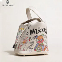 Deere JACK Túi xách nữ Trẻ em vui nhộn gấu giỏ rau Túi xô Túi Tote