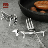 DEGTNB 4 Đũa Giá Đỡ Dễ Thương Dachshund Hình Hươu Hợp Kim Kẽm Thìa Nĩa Đứng Đũa Còn Lại Gối Nhà Bếp Tiện Ích