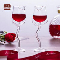 DEGTNB Demnb Ly Rượu Trong Suốt Cho Bạn Bè Hình Hoa Hồng Thủy Tinh Rượu Vang Đỏ Tinh Tế