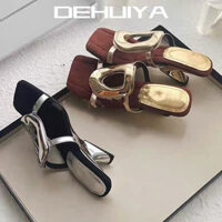 DEHUIYA Giày Cao Gót nữ Mũi Nhọn giày nữ SANDAL Lót êm ái Hiện đại Chống trơn trượt Chống thấm nước FGL24521ID 25Z240617