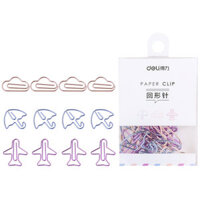 Deli 0055 12PCS Paper Clips Special Shape Notes Smooth Paper Clips DIY Bookmark Stationery Student Metal Binder Clips No