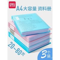 Deli A4 giấy kiểm tra sắp xếp đồ tạo tác túi đựng tài liệu dung tích lớn túi đựng tài liệu trong suốt chèn nhựa cho học sinh trung học cơ sở và trung học phổ thông túi đựng hồ sơ nhiều lớp túi rời phân loại túi đựng tài liệu học sinh tiểu học