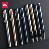 Deli Kim Loại Chữ Ký Gel 0.5Mm Chữ Ký Bút PREMC Mịn Thụy Sĩ Đen Xanh Đỏ Điền Mikuni Nhật Bản Ink