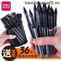 Deli Nhanh Khô Thẳng Chất Lỏng Lăn Bút Kim Đầu Bút Gel 0.5mm Loại Ống Kim Màu Đen Học Sinh Sử Dụng Bút Màu Đỏ Chữ Ký Carbon Bút Bi Bút Đạn Nước Bút Màu Đen Đặc Biệt Cho Kỳ Thi Học Sinh