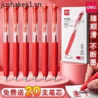 Deli Red Pen Sinh Viên Bút Gel Chuyên Dụng Nhanh Khô Bút Báo Chí Dung Tích Lớn Giáo Viên Được Phê Duyệt Bài Tập Nhà st-Tip Bút Đài Phun Nước Màu Đỏ Bút Con Lăn Bút Bi Loại Báo Chí Bút Đa Năng Re