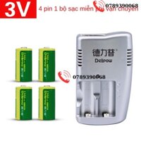 Delip CR123A Pin Lithium Có Thể Sạc Lại 3V Đèn Pin Laser Ống Ngắm Đĩa Phanh Khóa Khoảng Cách Máy Ảnh