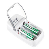 Delipow 2 Slots AC 220V Battery Charger with 2Pcs Rechargeable 1.2V AAA Lipo Battery