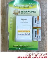 Delipow DLP-K9; Bộ sạc pin 9v DLP-K9 kèm 2 pin sạc Camelion NH-9V200BP1 (9v 200mAh) Vỏ cam