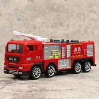 Delixin Xe Cứu Hỏa Đồ Chơi Trẻ Em Trượt Xe Giới thiệu Thang Chống Sốc Xe Tăng Nước Xe Tải Cứu Hộ Mô Hình Xe Tải20250312