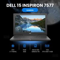 DELL INSPIRON 15 GAMING 7577 i7-7700HQ | 8GB | SSD 128GB | HDD 1TB | RTX 1050 Ti 4GB | 15.6" FHD