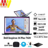 Dell Inspiron 16 Plus 7620, Core i7-12700H, Ram 16GB, SSD 512GB, VGA RTX 3060, 16inch 3K(3072x1920)