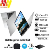 Dell Inspiron 7386 Touch 2in1, Dell N7386 Core i5-8th, Ram 8GB, SSD 256GB, 13.3inch FHD cảm ứng 360