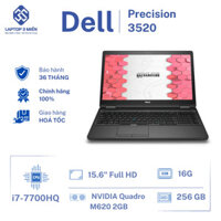 Dell Precision 3520, Core i7-7700HQ, RAM 16GB, SSD 256GB, NVIDIA Quadro M620, 15.6” FHD