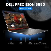 DELL PRECISION 5550 I7-10850H RAM 16G SSD 512G T1000 15.6" FHD IPS