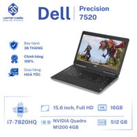 Dell Precision 7520, Core i7-7820HQ, RAM 8GB, SSD 256GB, NVIDIA Quadro M1200 4GB, 15.6” 4K