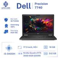 Dell Precision 7740, Core i7-9850H, RAM 16GB, SSD 512GB, Nvidia Quadro RTX 3000, 17.3” FHD