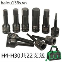 Delu 3 / 7 cm H Allen Cờ Lê Bit Lục Giác Bên Trong Đầu P Tua Vít Dính Không Khí Pháo Điện Cờ Lê Ổ Cắm Bit