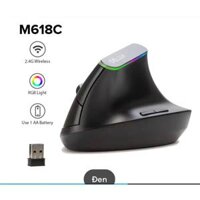 Delux M618C Chuột Không Dây Công Thái Học Dọc Tiện Dụng 6 Nút Chuột Chơi Game RGB 1600 DPI