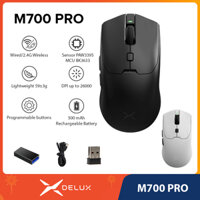 Delux M700 PRO PAW3395 26000DPI 50G ACC Chuột chơi game không dây có thể lập trình 59g Chuột chơi game có dây nhẹ cho game thủ PC