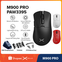 Delux M900 PRO M900PRO PAW3395 63g 8K Tần suất bỏ phiếu 26000DPI Dongle không dây 2.4g Chuột chơi game
