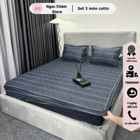 (Đệm 20-25cm) Bộ ga gối COTTON HÀN chưa bao giờ hết hot, mêm mịn thấm hút tốt, màu sắc sang trọng mang vibe Hàn Quốc