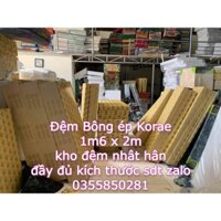 đệm bông ép hàn quốc đệm 1m6 x 2m, dày 5cm, hàng bông tinh khiết kháng khuẩn. Phù hợp với mọi nhà.
