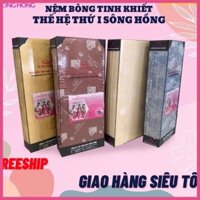 Đệm bông ép sông hồng gấp 3 vải gấm ( 150cm.190cm x9cm )