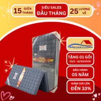 Đệm bông ép than hoạt tính Tuấn Anh Korea dạng gấp 2 áo đệm vỏ gấm chần tạo độ êm độ nâng đỡ tối ưu