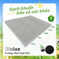 Đệm Cao Su Thiên Nhiên Kim Cương 5Zone Than Hoạt Tính BIOLUX êm ái ,đàn hồi cao-Bảo hành 12 năm