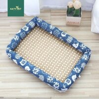 Đệm cho chó mèo kèm chiếu, đệm nằm mùa hè thú cưng màu ngẫu nhiên