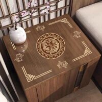 Đệm đầu giường kiểu Trung Quốc đệm đầu giường nhựa PVC trong suốt in hoa đệm đầu giường chống thấm dầu chống bỏng mẫu mới