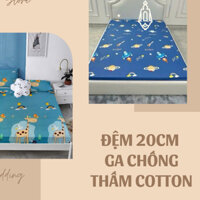 (ĐỆM DÀY 20CM)Ga Chống Thấm cotton hàn quốc dành cho đệm dày 1m6x2m,1m8x2m,2mx2m2