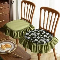 Đệm ghế ăn CUXIN, Tấm lót ghế thêu màu trơn họa tiết hoa, Thảm lót ghế có thể tháo rời thoải mái sáng tạo Bốn mùa