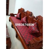 Đệm Ghế Gỗ Phòng Khách Chất Bông Ép Cứng Vải Gấm Dày Đẹp Không Xẹp Lún
