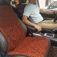 Đệm hạt gỗ tựa lưng massage lót ghế ô tô, xe hơi làm từ 100 gỗ Hương tự nhiên, đan kết viền mép cao cấp kích thước 1,24 x 0,48m - Dạng Vai