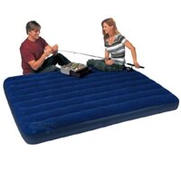 Đệm hơi bằng cao su phủ vải nhung mã 68759 (152x202x22cm) kèm bơm điện hoặc bơm tay - ấm mùa đông mát mùa hè