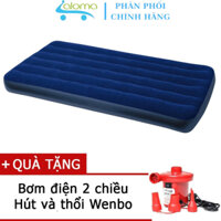 Đệm Hơi Cá Nhân Phủ Nhung 1m 68757 (99×191×25cm) Kèm Bơm Điện Cao Cấp