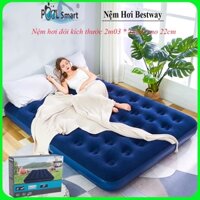 Đệm Hơi Cao Cấp Nhập Khẩu hãng Bestway 2m03 x 1m83 x22cm có kèm bơm điện ,nệm hơi du lịch,nệm văn phòng gấp gọn
