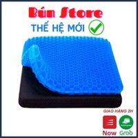 Đệm lót ghế, ngồi 3D thoáng khí gel 2 Lớp cao cấp, nệm cao su non, tổ ong chống ê mông mỏi lưng Bún Store