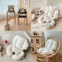 Đệm Lót Ghế Ngồi Ăn Bằng cotton Nguyên Chất Thoáng Khí Chống Va Chạm Thêu Họa Tiết Xinh Xắn Tiện Dụng Cho Bé